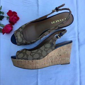 Coach Authentic Peep Toe Wedges